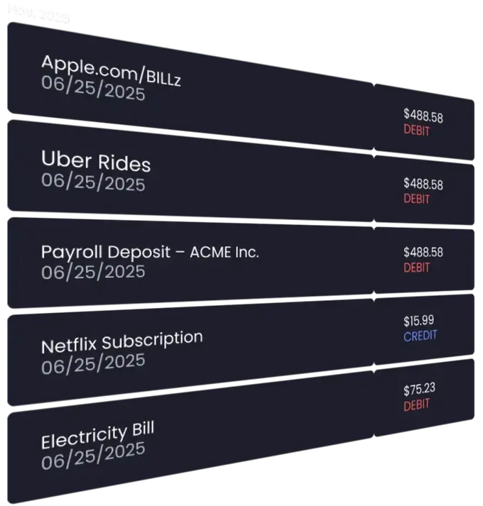 Transactions List